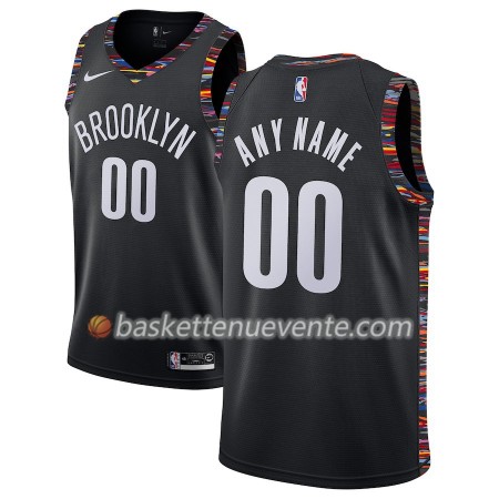 Maillot Basket Brooklyn Nets Personnalisé 2018-19 Nike City Edition Noir Swingman - Homme